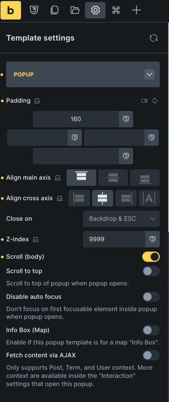 BricksBuilderでポップアップを作成する